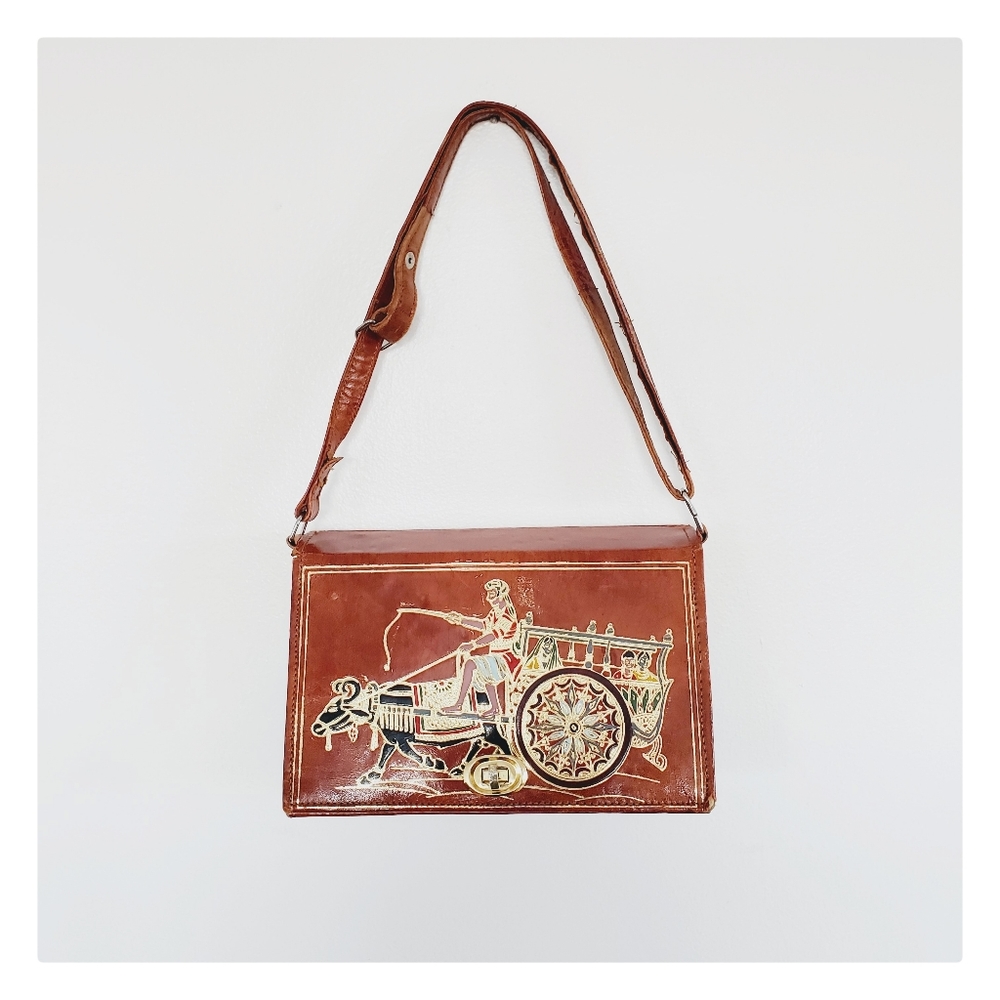Vintage | Painted Scene Leather Bag - Picture 2 of 15